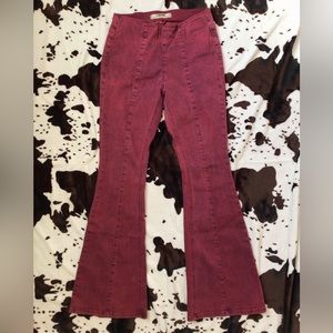 Rock & Roll Denim Red Flare Jean